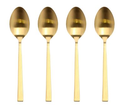 Bitz 4-er Set Kaffee-/Teelöffel messingfarben 