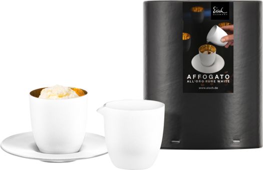 Eisch Cosmo Affogato al oro Glas 109/5 + Kännchen i.Geschenkr. Pure White 
