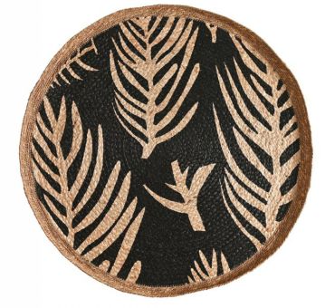 Gift Company Wand-/Tischdeko Havanna Ø 70 cm Blätter schwarz/natur 