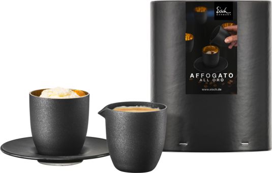Eisch Cosmo Affogato al oro Glas 109/5 + Kännchen i.Geschenkr. Gold 