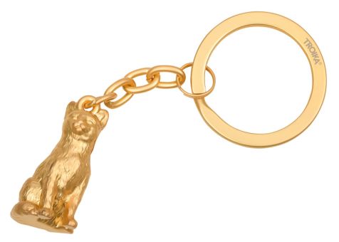 Troika Schlüsselanhänger in Katzenform Cleopatra goldfarben 