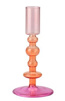 Gift Company Voile Kerzenhalter H 15,7 cm Borosilikatglas rosa/orange/lila gs 