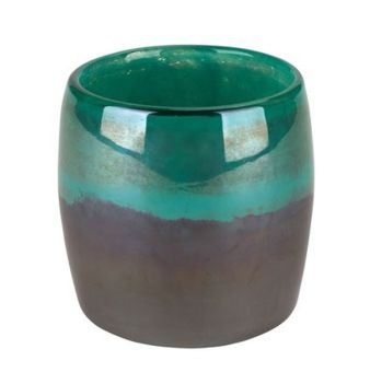 Gift Company Windlicht S Linen Perlmutt grau/grün 