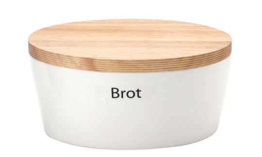 Continenta Brottopf oval mit Holzdeckel klein 26x16 cm 