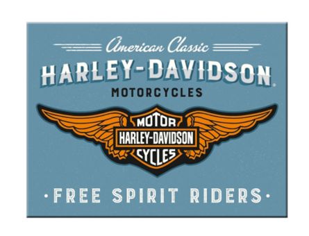 Nostalgic Art Magnet 8x6 cm Harley-Davidson Logo Blue 