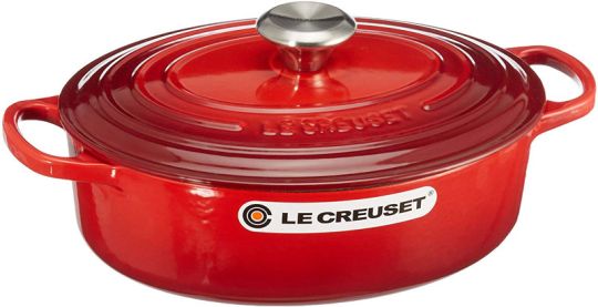 Le Creuset Gourmet-Bräter Oval Signature 27 cm Kirschrot 