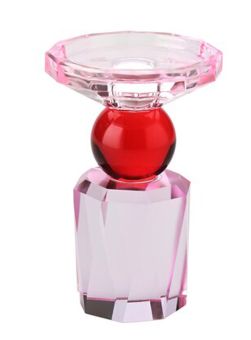 Gift Company Sari Kristallglas Kerzenhalter Kugel Oktagon hellrosa/rot gs 