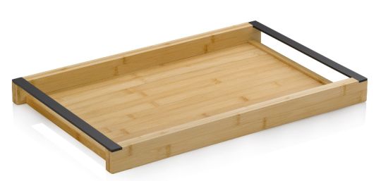Kela Serviertablett Kiril Bambus schwarz 54x34,5x4,5 cm 
