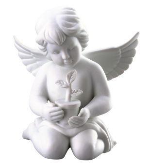 Rosenthal Selection Engel mit Blumentopf Mittel Weiss Matt 