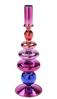 Gift Company Shanghai Kerzenhalter H 27,7 cm plated pink/rot/lila 