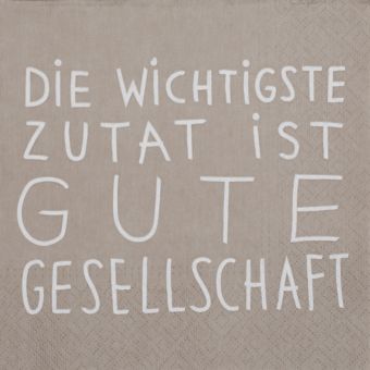 Räder Dining Servietten 33x33 cm Die wichtigste Zutat 20 Stk. 