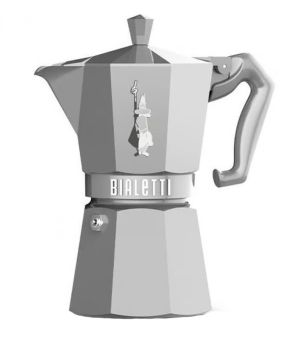 Bialetti Espressokocher Moka Exclusive 6 Tassen silber 