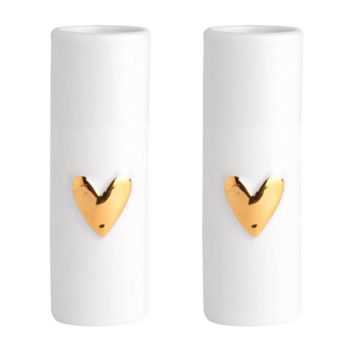 Räder Wolke Sieben Minivasen Herz 2er Set gold Ø 3,5 cm H 9 cm 