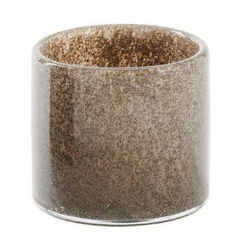 Gift Company Linen Windlicht H8 cm Glitzer Bubbles taupe df 