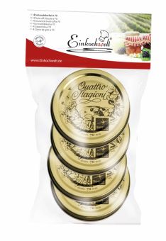 Einkochwelt 4er Beutel 70 mm Schraubdeckel gold Quattro Stagioni 