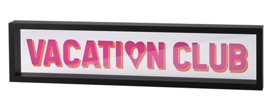 Gift Company Love Frames Glasbild Motiv: Vacation Club schwarz 