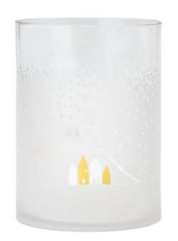 Räder Schneetag Windlicht Schneelandschaft D.19cm H.25,5cm 