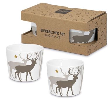 Paperproducts Eierbecher-Set Winter Deers white 