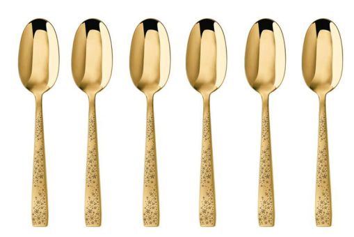 Sambonet Set 6 Mokkalöffel Cometa Edelstahl/Pvd Gold 