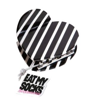 Doiy Haarklammer Heart B&W Stripes 