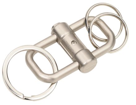 Troika Schlüsselanhänger mit 3 Schlüsselringen 2-Way Key silberfarben glänzend 