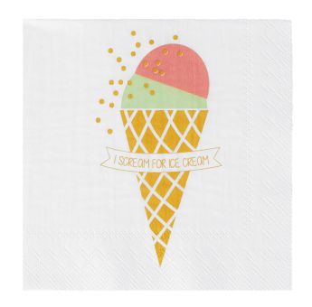 Räder Cocktailservietten 25x25cm I scream for ice cream (20Stk.) 