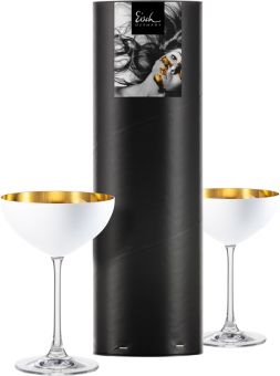 Eisch Cosmo 2 Dessertschalen 551/8 in Geschenkröhre Pure White 