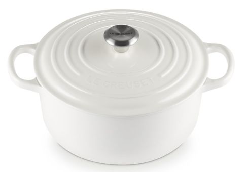 Le Creuset Bräter Rund Signature 22 Cm White Gusseisen 