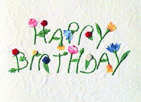 Räder Schrift Karte Happy Birthday 