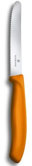 Victorinox Tomaten/-Wurstmesser Swiss Classic mit Wellenschliff 11 cm orange 