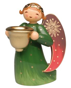 Wendt & Kühn Engel reich bemalt grün kniend 