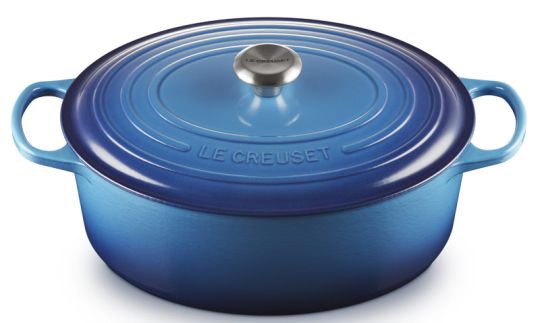 Le Creuset Bräter Oval Signature 33 cm Azure Gusseisen Signature 