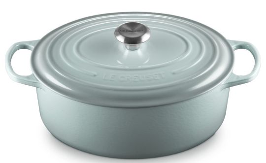 Le Creuset Bräter Signature Oval 31 cm Sea Salt Gusseisen 