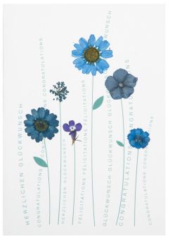 Räder Herzblütenkarte Herzlichen Glückwunsch mehrsprachig 