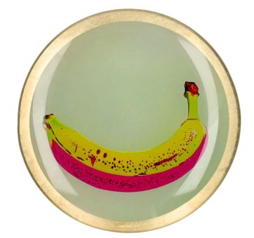Gift Company Love Plates Glasteller M Motiv: Banane rund gelb 