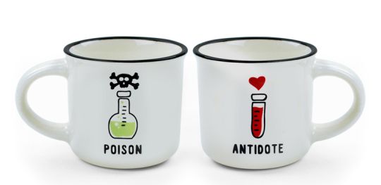 Legami 2er-Set Espresso-Mini-Mug For Two Poison And Antidote 