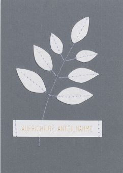 Räder Genähte Trauerkarte aufrichtige Anteilnahme 