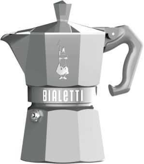 Bialetti Espressokocher Moka Exclusive 3 Tassen silber 