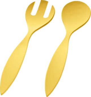 Magu Salatbesteck 30cm Natur-Design gelb 