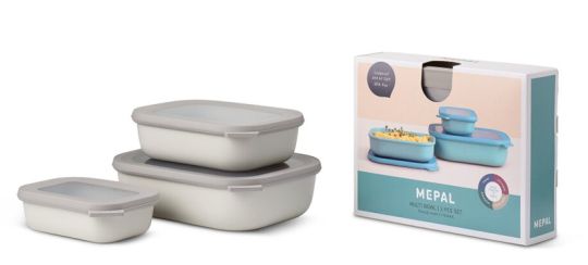 Mepal Set Cirqula rechteckig 3-tlg. (500+1000+2000 ml) Nordic White 