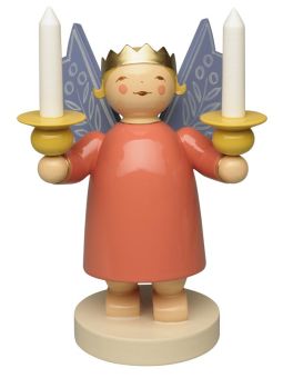 Wendt & Kühn Kronenengel mit zwei Lichtnäpfen und Holzkerzen 